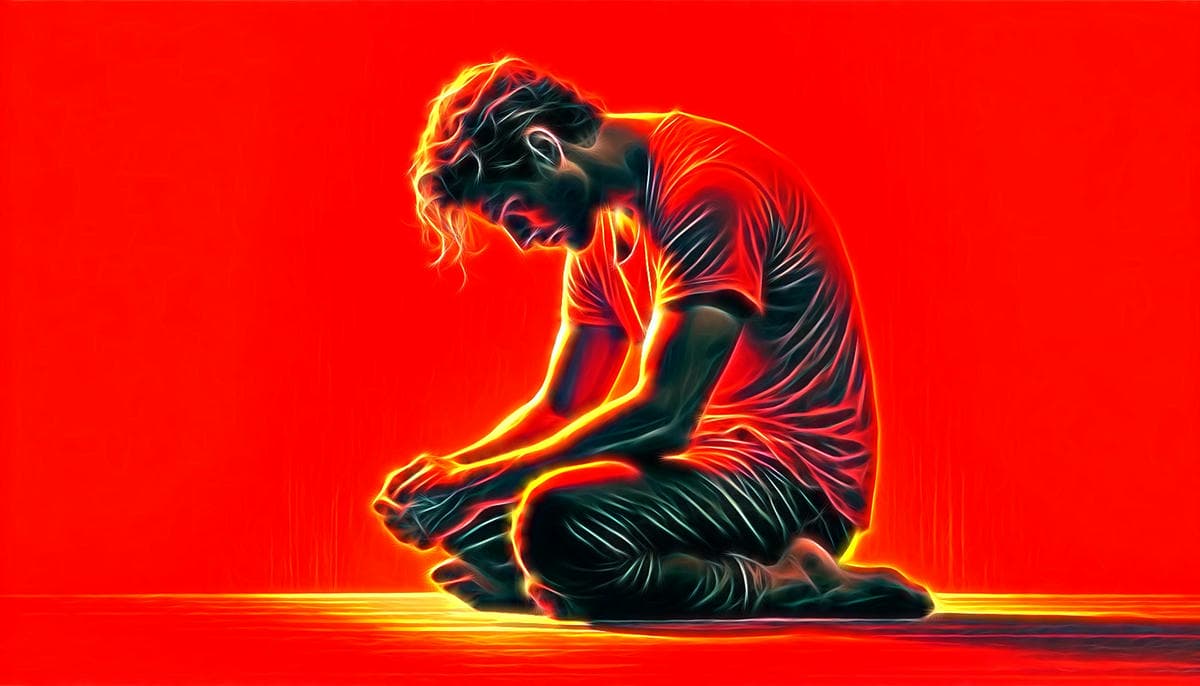 Warum dein Mitleid nicht hilft 5 a man kneeling on the floor - sich selbst bemitleiden