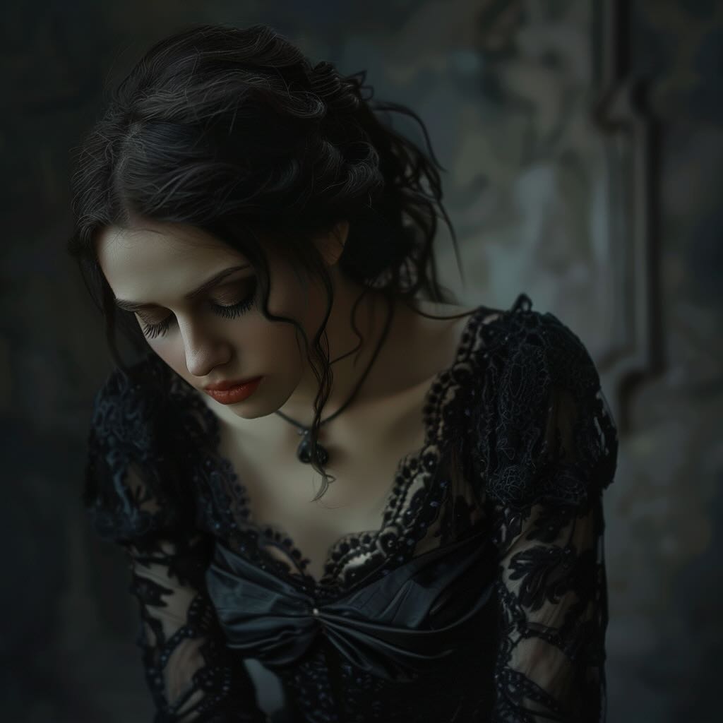 Date Woman in dark intricate dress Portrait