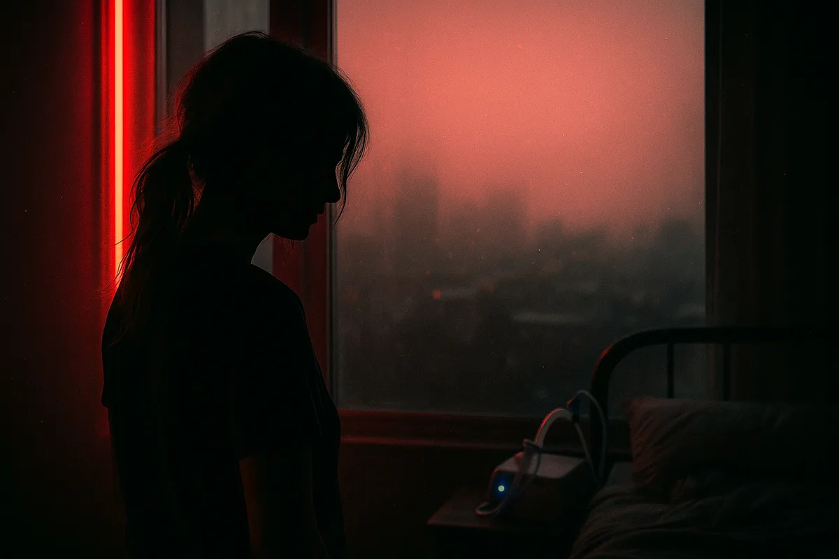 Charlott - Mittwoch, 4. Juni 7 a silhouette of a woman in a dark room