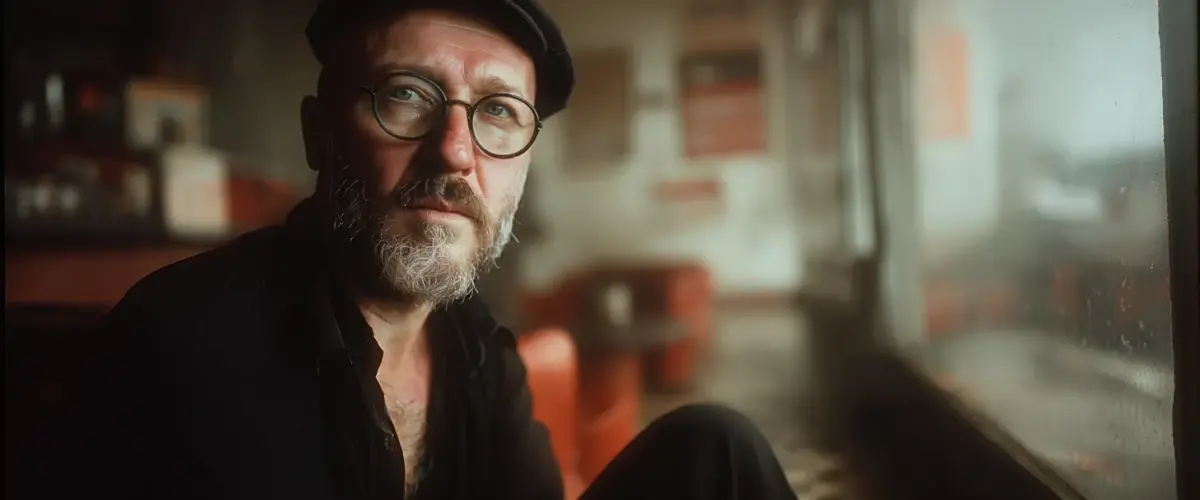 Wie die Depression weiter gräbt 1 Nachdenklicher Mann in einem Café.