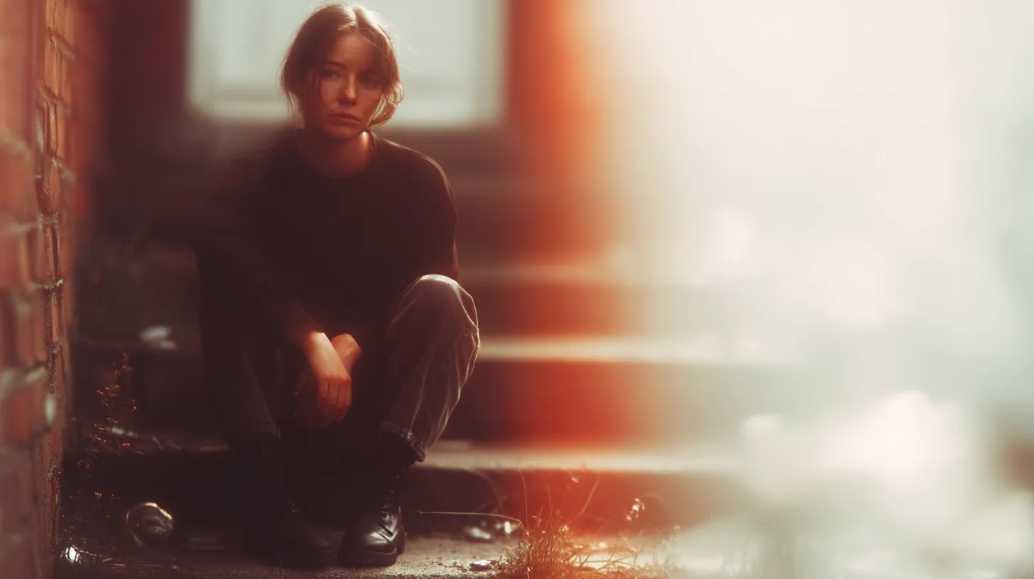 Charlott, Donnerstag - 13. März 3 Charlott sitzt auf Treppenstufen.