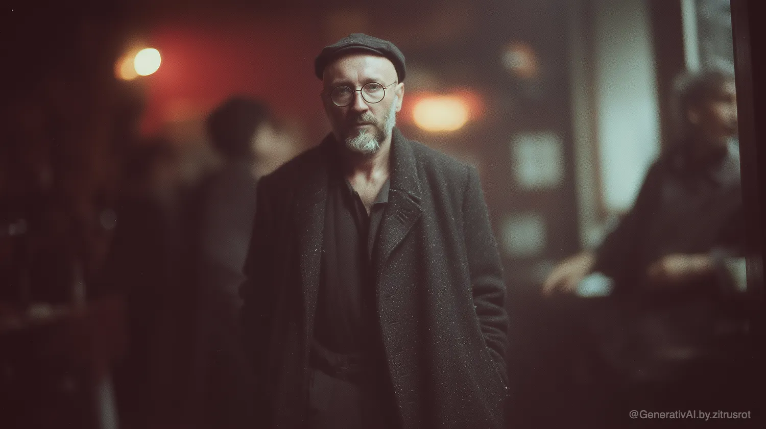 Mann in einem dunklen Raum